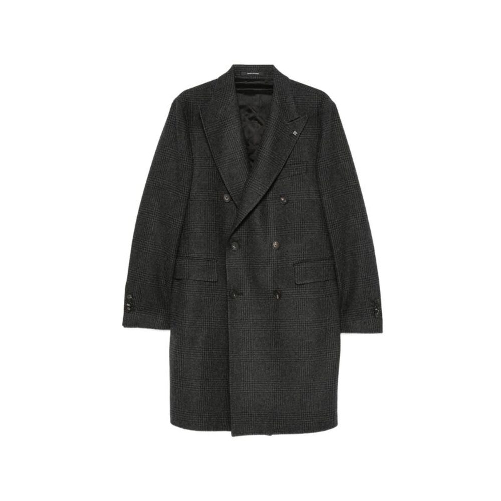 Tagliatore Grey Coats - Double Breasted Coats Men